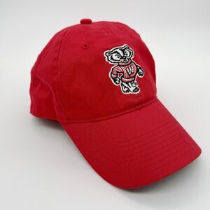 WISCONSIN BADGERS Red Signature Hat Cap One Size Embroidered Badger Snap Back